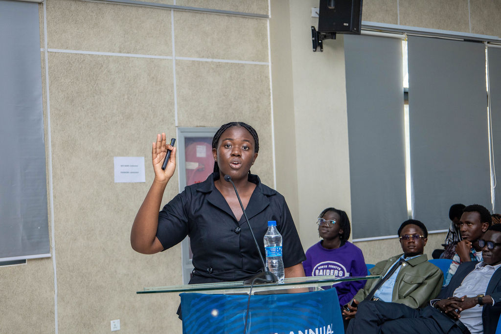 Maame Afua Nhyira Quaicoe presenting at the SPE Africa Student Congress