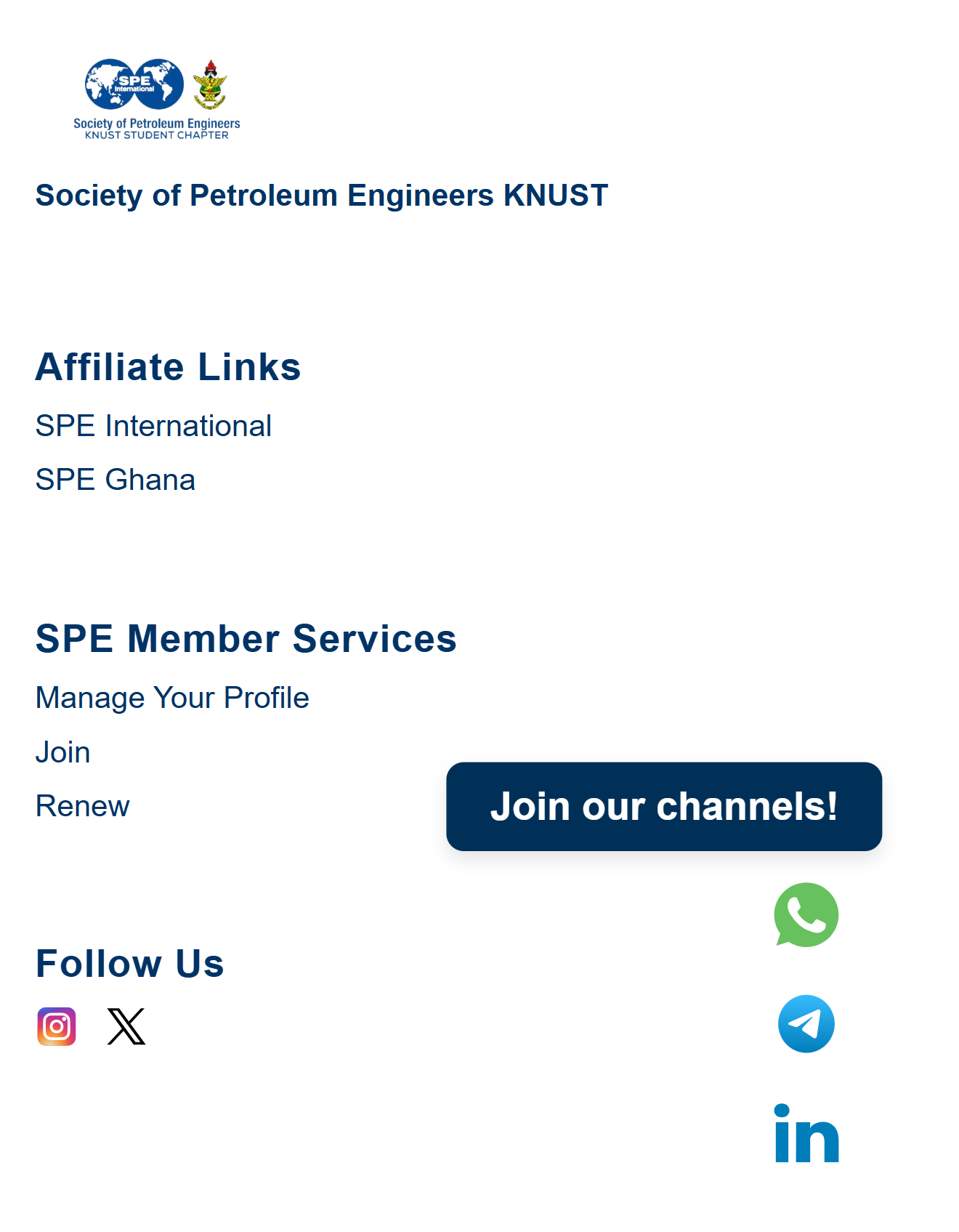 SPE member services footer